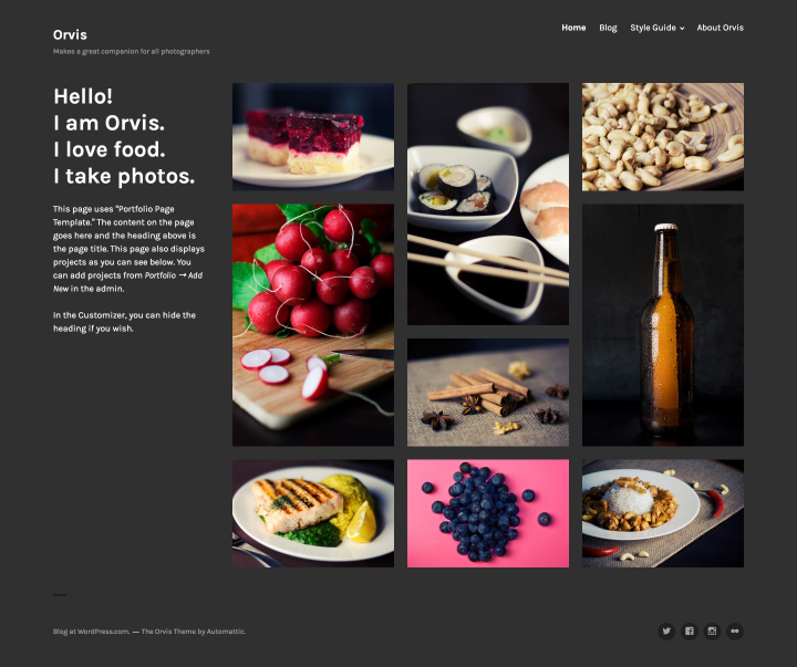 Orvis: Portfolio Page Template